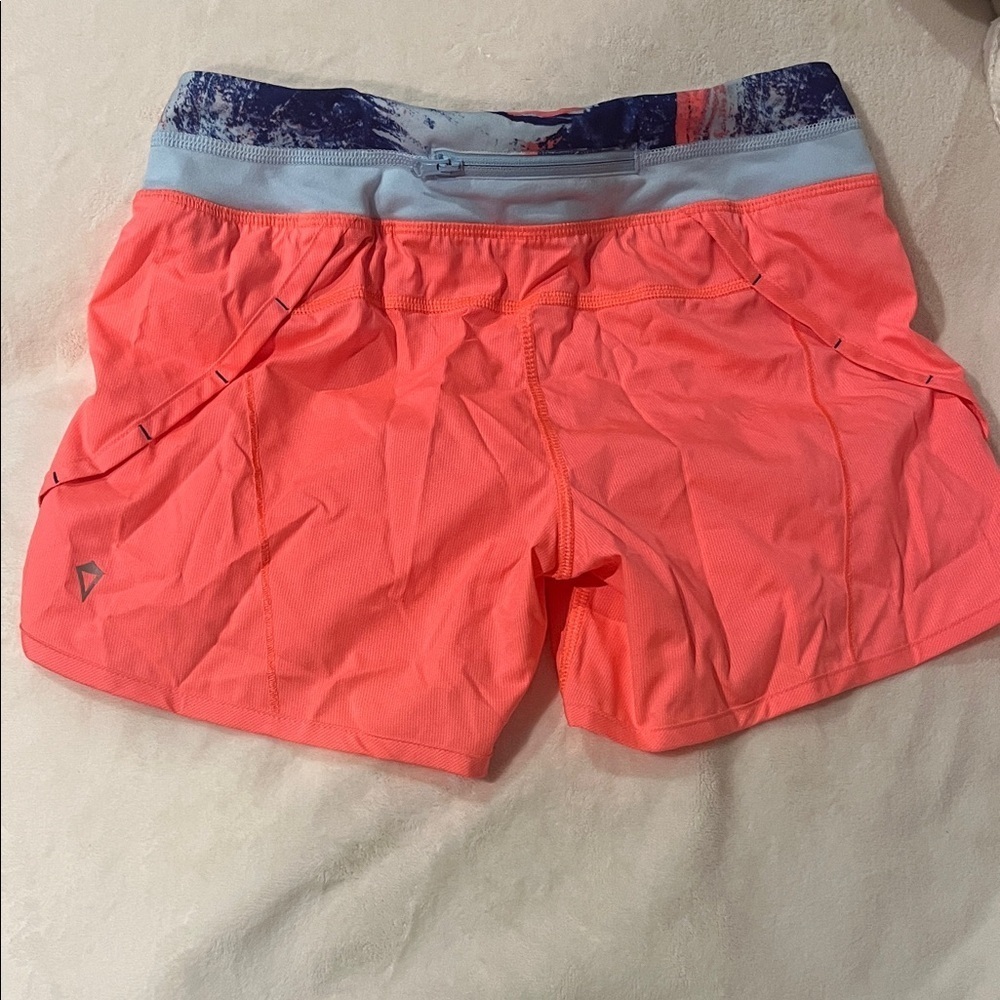 Ivivva Bright Coral and Blue Athletic Shorts